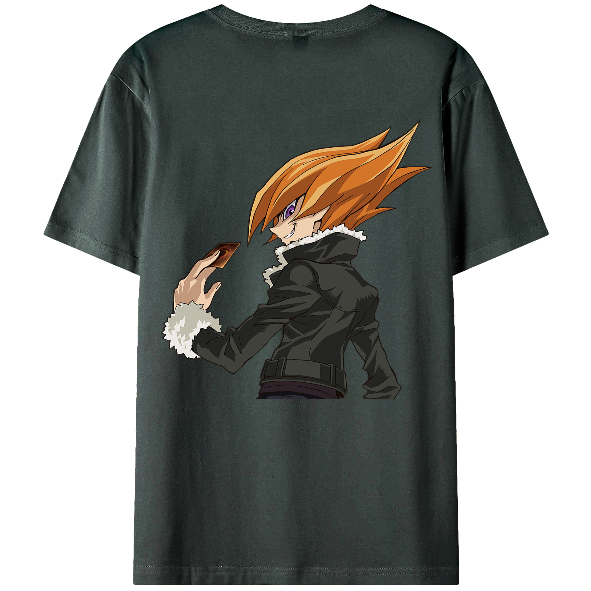（画像用） 遊☆戯☆王 Yu-Gi-Oh! 綿100％ メンズ半袖Tシャツ（バックプリント） 通気性